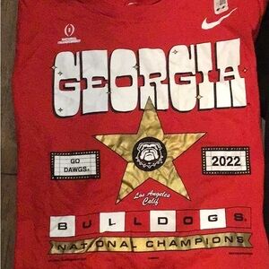 Nike 2022 National Champions Georgia Bulldogs Dawgs Red Long Sleeve T-S…